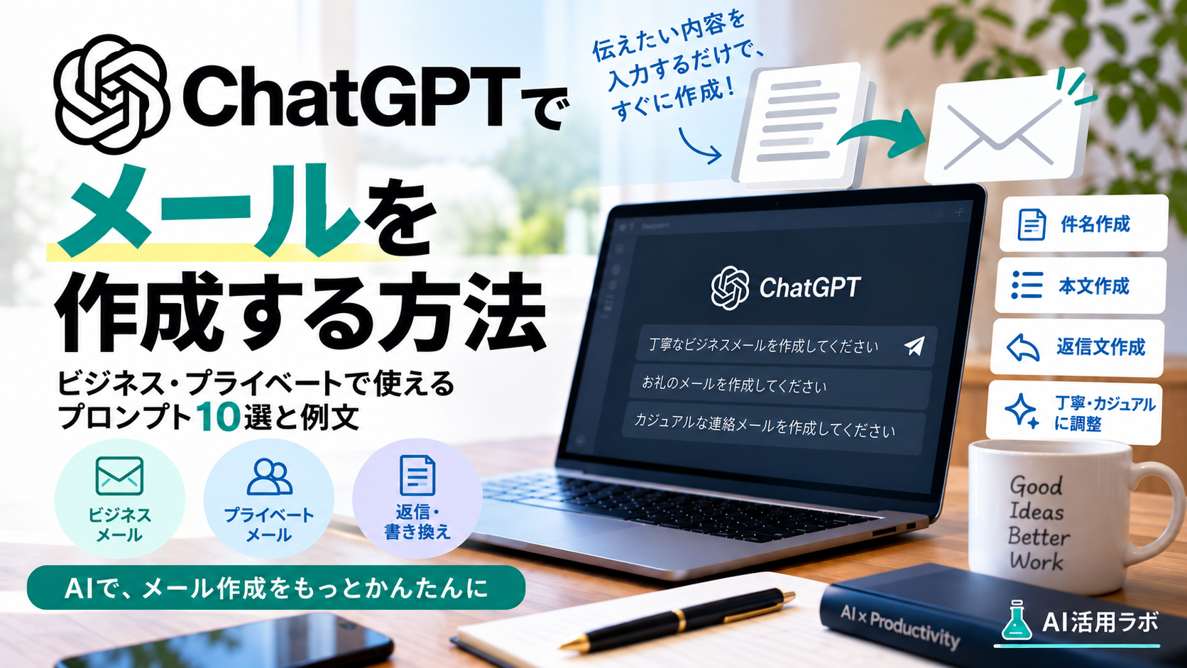 ChatGPTでメールを作成する方法と仕事で使えるプロンプト10選を解説