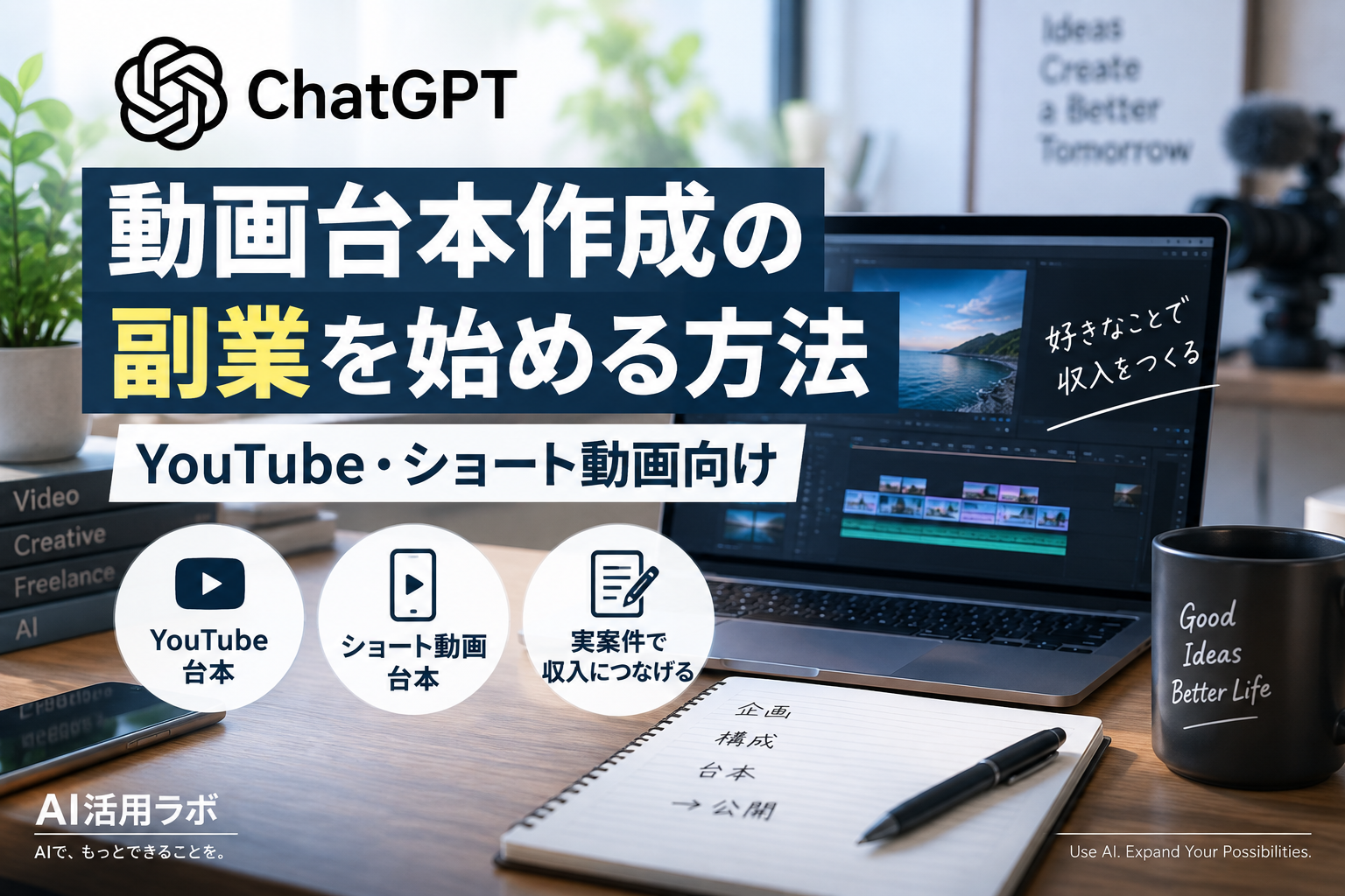 ChatGPTでYouTube・ショート動画の台本作成副業を始める方法