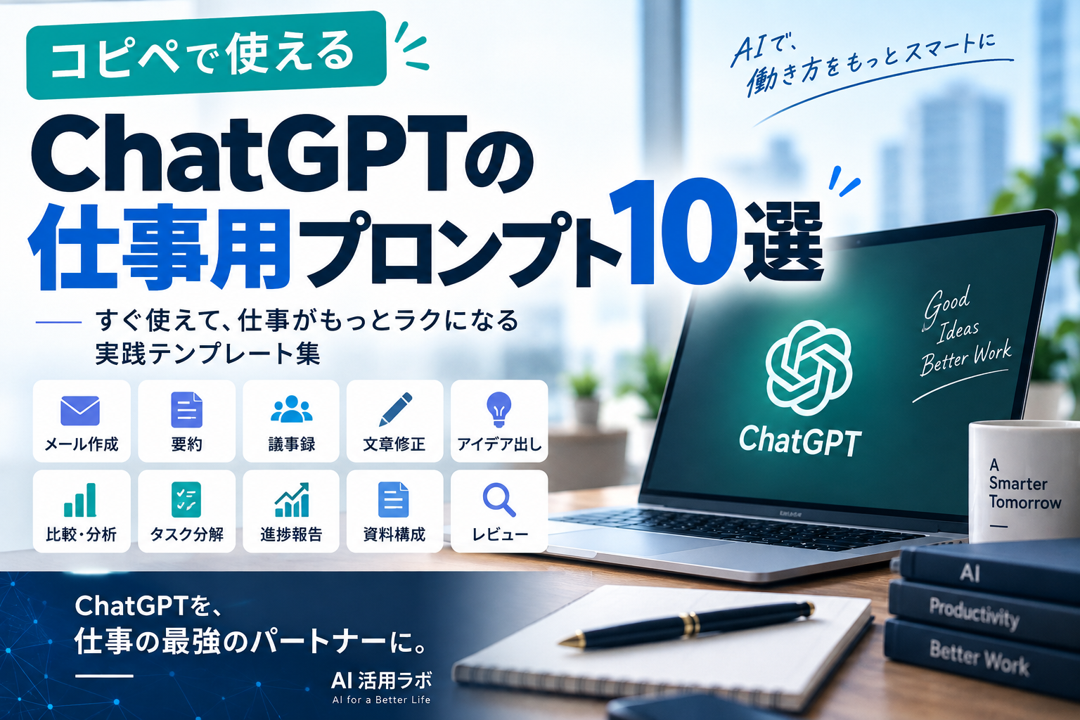 ChatGPTの仕事用プロンプト10選とコピペで使える実践テンプレートを紹介